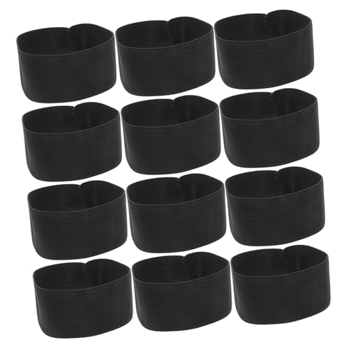 GLEAVI 15 Stück Teiliges Schwarzes Trauerarmband Elastisch Kapitänsband mit Abzeichen für Beerdigung Gedenkfeiern Symbolische Armbinde Respektvolle Beileidsbekundung und Trauerbekleidung von GLEAVI