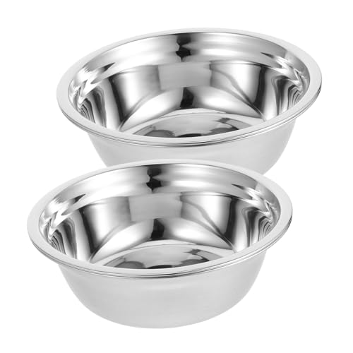 GLEAVI 2 Stück Edelstahlnäpfe Metallnäpfe Für Hundefutter Und Wasser Gesichtswaschbecken Für Küche Kochen Backen Servieren Von Speisen Salatzubereitung Teig Gesichtsmaske von GLEAVI