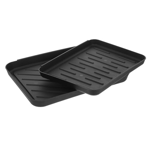 GLEAVI 2 Stück Schuhplattenpolster Zusammen Mit Mülleimermatte Kofferraumwanne Hundenapfmatte Tropfschale Gummi Schuhmatte Wasserwanne Für Hunde Outdoor Schuhaufbewahrung von GLEAVI