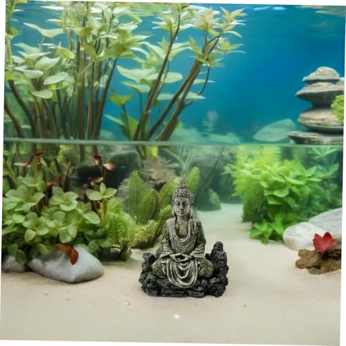 GLEAVI 2stücke Aquariumdeko Aus Kunstharz Miniatur Leuchtturm Und Buddha Statue Für Aquarium Dekoration Unterwasser Dekoration Für Hause Oder Büro Wasserfest Und Langlebig von GLEAVI