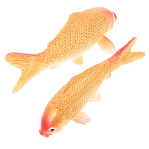 GLEAVI 2stücke Natürliche Fischdekoration Für Aquarien Kompakte Fischfigur Aquarienzubehör Künstlicher Zierkarpfen Simulationsfischornament Schöne Goldfischdekoration Künstlicher von GLEAVI