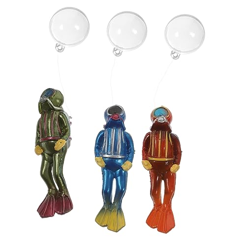 GLEAVI 3stücke Taucher-Aquarium-Dekoration Künstlich Für Fischtank Harz Taucher-Ornament Aquariumdekoration Taucher-dekor Für Süß Und Salzwasser von GLEAVI