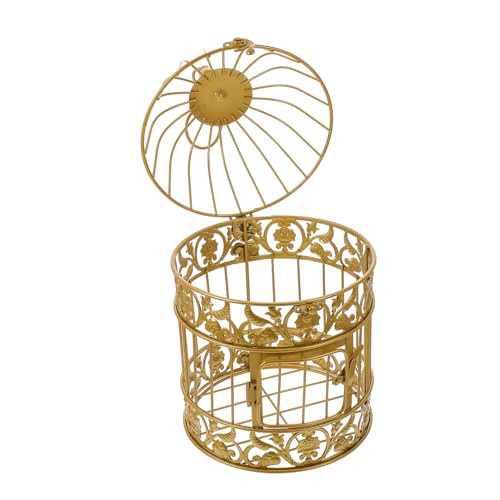 GLEAVI Dekorieren Sie den Vogelkäfig Golddekor Dekorationen Wandhängedekoration Vogelkäfige Ornamente Kunst Vogelkäfer dekorativer Vogel Vogelkäfig dekorieren Eisen Golden von GLEAVI