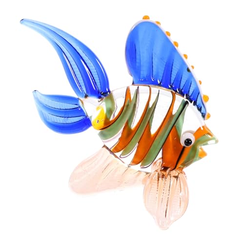 GLEAVI Glasdekor Fisch Figur Handwerk Ornament Buntglas Seefisch Form Dekoration Heimdekoration Tisch Schrank Schreibtisch von GLEAVI