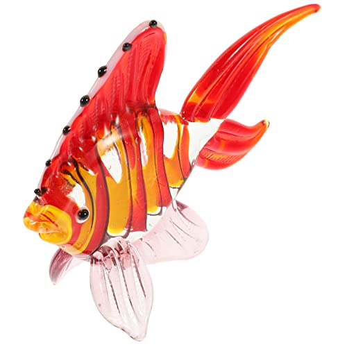 GLEAVI Glasmalerei Fisch Figur Aus Buntglas Hübsches Seefisch-Design Desktop Ornament Für Heimdekoration Elegant Und Schön Kreatives Dekorationsobjekt von GLEAVI