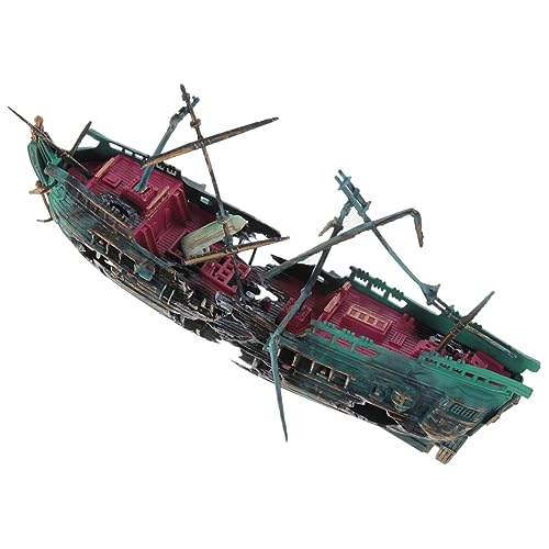 GLEAVI Schiffswrack Aquarien-Dekoration Authentische Unterwasser-Dekoration Für Fischbehälter Robust Und Fischtauglich Für Aquascaping Und Versteckmöglichkeiten von GLEAVI