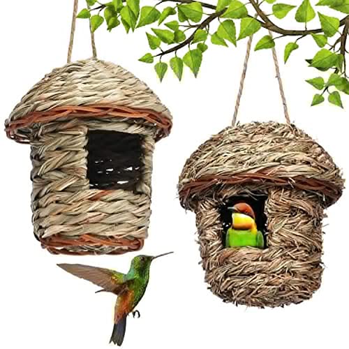 Handgewebtes Vogelnest aus Stroh, Papageien, Brutgras, Höhle, Gartenzubehör, Grashaus für Rasen, Vögel, V3A0, Ho-Nest, Brummen Handgewebtes Vogelnest aus Stroh, Papageien, Brutgras, Höhle, Gartenzubehör, Grashaus für Rasen, Vögel, V3A0, Ho-Nest, Brummen von GLIMDA