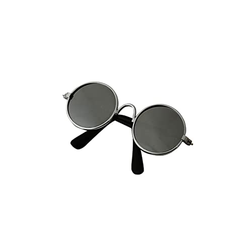 W5F1 Hundesonnenbrille, Vintage-Stil, rund, reflektierend, für kleine Katzen von GLIMDA