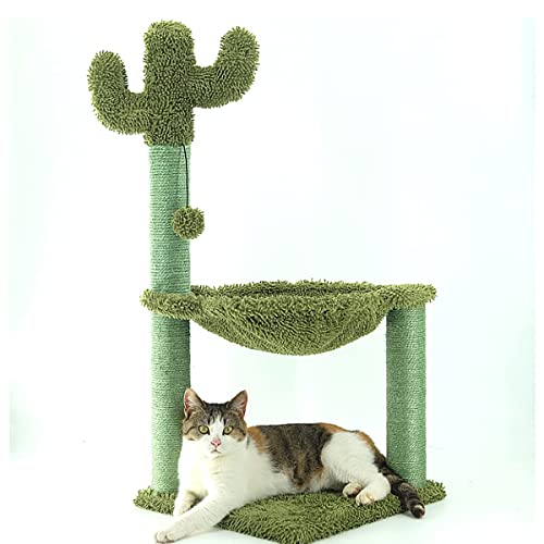 GLJY Kaktus Katzenbaum mit Hängematte und voll umwickeltem Sisal-Kratzbaum, Katzenkratzbaum, nur für kleine Katzen Medium von GLJY