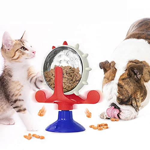 GLJY Katzenspielzeug, Interaktives Drehbares Radspielzeug, Windmühle geformte Haustiere Futter Langsam Leckspender für Katzen & Hunde, Fördert Smart Brain Stimulation von GLJY