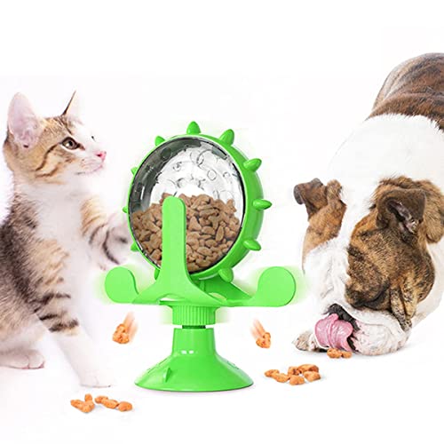GLJY Katzenspielzeug, Interaktives Drehbares Radspielzeug, Windmühle geformte Haustiere Futter Langsam Leckspender für Katzen & Hunde, Fördert Smart Brain Stimulation von GLJY