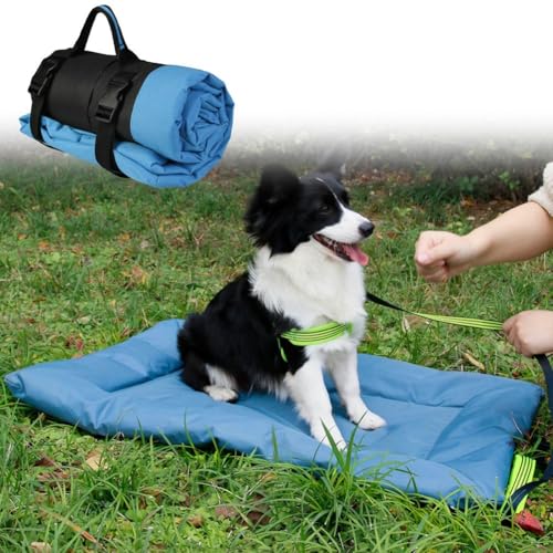 GLOBALHUT Haustierbett, tragbar, wasserdicht, für Hunde, Katzen, Camping, Outdoor, Reisen, waschbar, Oxford-Gewebe, 58 x 86 cm, Blau GLOBALHUT Haustierbett, tragbar, wasserdicht, für Hunde, Katzen, Camping, Outdoor, Reisen, waschbar, Oxford-Gewebe, 58 x 86 cm, Blau von GLOBALHUT
