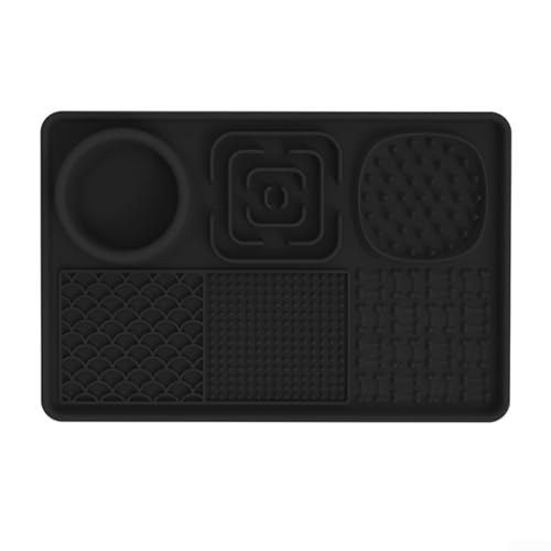 Pet Feeding Accessory Slow Feeding Licking Mat with Suction Cup Easy to Clean for Dogs and Cats (Black) von GLOBALHUT