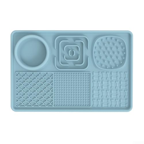 Pet Feeding Accessory Slow Feeding Licking Mat with Suction Cup Easy to Clean for Dogs and Cats (Blue) von GLOBALHUT