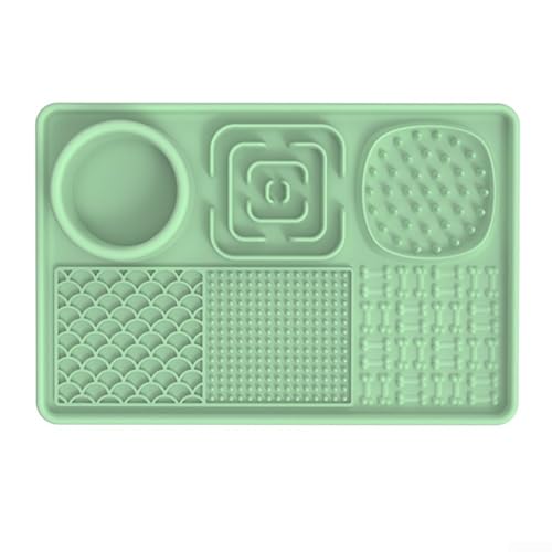 Pet Feeding Accessory Slow Feeding Licking Mat with Suction Cup Easy to Clean for Dogs and Cats (Green) von GLOBALHUT