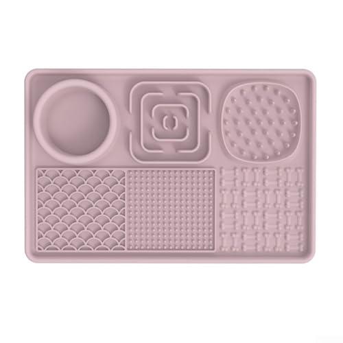 Pet Feeding Accessory Slow Feeding Licking Mat with Suction Cup Easy to Clean for Dogs and Cats (Pink) von GLOBALHUT