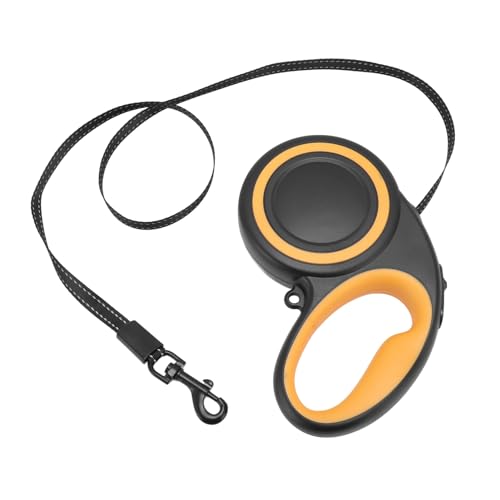 16,4 Fuß Einziehbare Hundeleine, Hundeleine, Ergonomischer Griff, Reflektierendes Nylonband mit EIN-Knopf-Bruch und Verriegelung für Kleine und Mittelgroße Hunde (schwarz und 16,4 Fuß Einziehbare Hundeleine, Hundeleine, Ergonomischer Griff, Reflektierendes Nylonband mit EIN-Knopf-Bruch und Verriegelung für Kleine und Mittelgroße Hunde (schwarz und von GLOGLOW