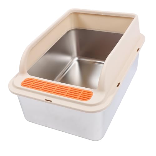 Extra Große Katzentoilette aus Edelstahl, Auslaufsichere Matte mit Offenem Oberteil für Mehrere Katzen. Edelstahl Hält das Zuhause Sauber und Ordentlich für eine Bessere (Extra Extra Große Katzentoilette aus Edelstahl, Auslaufsichere Matte mit Offenem Oberteil für Mehrere Katzen. Edelstahl Hält das Zuhause Sauber und Ordentlich für eine Bessere (Extra von GLOGLOW
