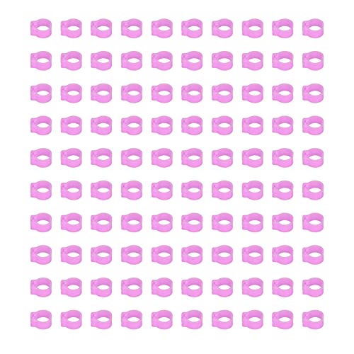 GLOGLOW 100 Stück 8 Mm Taubenbeinbänder Identifizierung Geeignet (PINK) von GLOGLOW