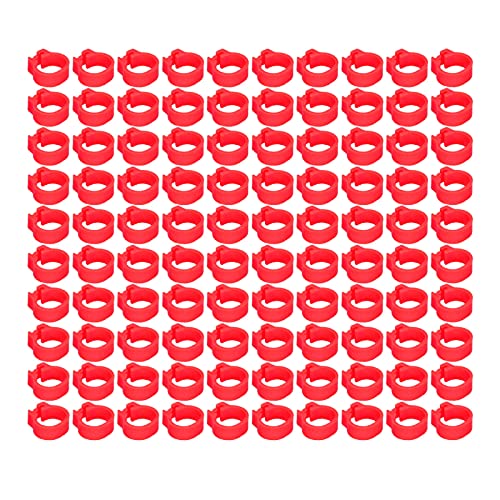 GLOGLOW 100 Stück 8 Mm Taubenbeinbänder Identifizierung Geeignet (Rot) von GLOGLOW