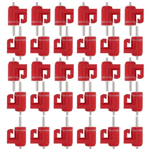 30 Stück Hühnernippeltränke Outdoor-Zubehör Red Head Langlebige und Zuverlässige Automatische Steuerung des Wasserverbrauchs für Geflügel (Feiner Nagel) von GLOGLOW