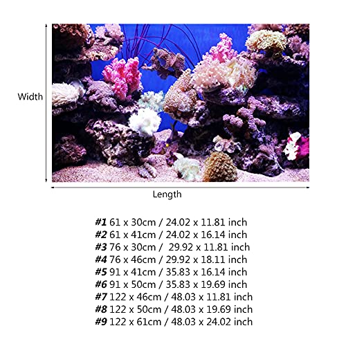 GLOGLOW Aquarium-Hintergrund-Poster, Aquarium-Dekor-Hintergründe, 3D-Effekt, Selbstklebendes Korallen-Seaworld-Poster, Unterwasserwelt, Fisch-Hintergrund, Aquarium-Hintergrund-Dekoration von GLOGLOW