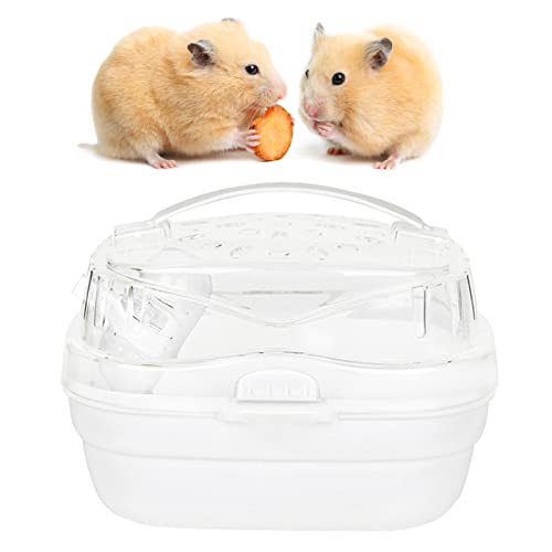 GLOGLOW Atmungsaktive, Tragbare, Leichte Hamster-Tragetasche, Käfig für Reisen Im Freien – Sicheres Material, Viel Platz, Leicht zu Tragen, Geeignet für Hamster und Kleine Rassen (Weiss) von GLOGLOW