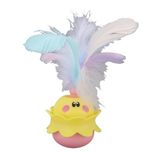 GLOGLOW Cat Interactive Toy Automatic Cat Toy, Sicheres Robustes Silikon- und ABS -Material Elektrisches Katzen Katze Drehspielzeug für Kätzchen Erwachsene Katzen Spielen Unterhaltungskatze von GLOGLOW
