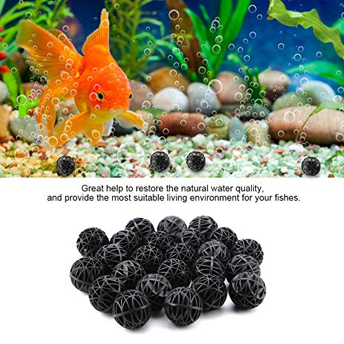 GLOGLOW Effizientes Aquarium Poröser Biofilter Biochemische Bälle, Baumwoll-Aquarium-Filtermaterial, 50 Stück (46 mm mit Baumwolle) von GLOGLOW