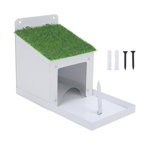 GLOGLOW Eichhörnchen -Feeder, Großer Grüner Deckel Eichhörnchen -Feeder mit Maisschoschelhalter Wandmontage Metall Eichhörnchen Fütterungsbox für Außenhaus Gartengarten von GLOGLOW
