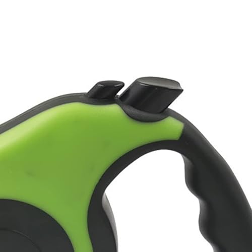 GLOGLOW Einziehbare Haustierleine mit Knopfsteuerung, Ergonomischer Griff, Haustier-Sicherheitsgurt, Hundeleine Zum Spazierengehen, Katzenleine für Hunde, Katzen, Kaninchen, 5 M (Green) von GLOGLOW