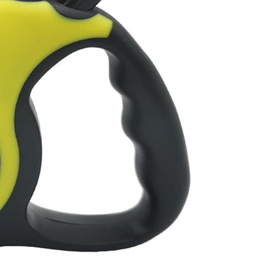 GLOGLOW Einziehbare Haustierleine mit Knopfsteuerung, Ergonomischer Griff, Haustier-Sicherheitsgurt, Hundeleine Zum Spazierengehen, Katzenleine für Hunde, Katzen, Kaninchen, 5 M (Yellow) von GLOGLOW