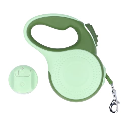 GLOGLOW Einziehbare Hundeleine, Einstellbare, Komfortable Griffgriff -Accessoires mit Beleuchtungslicht Hoher Sicherheit in Beleuchtung Haustierleine für Gehen Im Freien (Green) von GLOGLOW