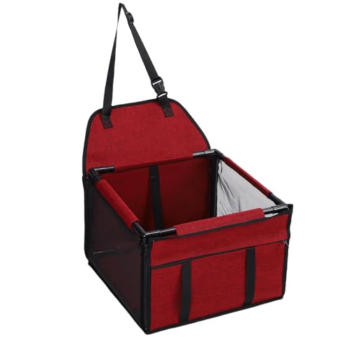 GLOGLOW Haustier -Reisesitz, Hundautositz Großer Kapazitätsabdichtungsfaltbar mit Oxford Stoff PVC für Innen- und Außenautos 39 X 39 X 27 cm (Rot) von GLOGLOW