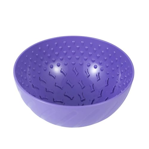 GLOGLOW Hund Slow Feeder, Anti Tipping Design Hund Lick Lick Schüssel mit Anti -Schlupf -Basis Interaktive Kapazität Plastik Haustier Slow Feeder Schüssel für Hunde Welpen Katzen (Purple) von GLOGLOW