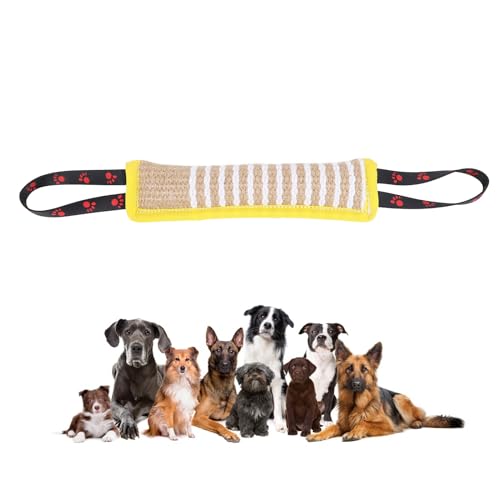 GLOGLOW Hundebiss-Schlepperspielzeug, Jute-Schlepperspielzeug, Hundetraining, Kampfkissen, 2 Griffe, Interaktives Kissen, Ziehspielzeug, Hundetrainingsausrüstung für Kleine, (Gelbes GLOGLOW Hundebiss-Schlepperspielzeug, Jute-Schlepperspielzeug, Hundetraining, Kampfkissen, 2 Griffe, Interaktives Kissen, Ziehspielzeug, Hundetrainingsausrüstung für Kleine, (Gelbes von GLOGLOW