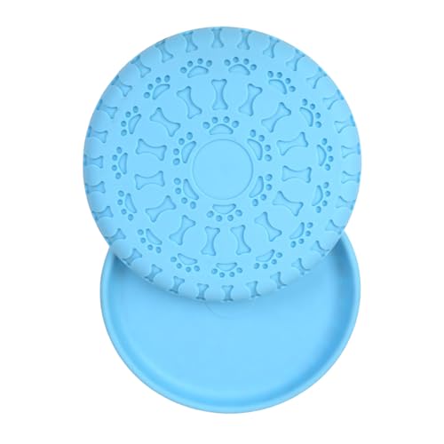 GLOGLOW Hundefliegerscheibenspielzeug, Multifunktional Tragbare Hundescheibenspielzeug Biss Proof Flexible Haustier Flugplattenschale für Haustier Wasser Fütterungstraining (Blue) von GLOGLOW