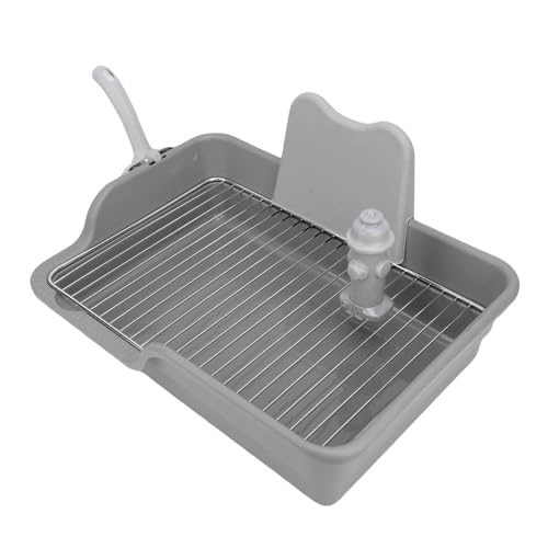 GLOGLOW Hundeköpfchenschale, Innenpupftoilette mit Splash Guard Abnehmbares Netz Pee Pad Halter Innenhunde Badezimmer für Hausbrecher in Wohnungen Kleine Räume (Gray) von GLOGLOW