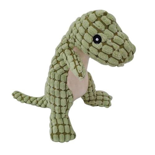 GLOGLOW Hundeplüschtier, Praktisches, Süßes, Interaktives Welpenplüschtier in Dinosaurierform, Bissschutz, Weiches Kau- und Schleifwerkzeug für Mittelgroße und Große Hunde (Grüner Dinosaurier) von GLOGLOW