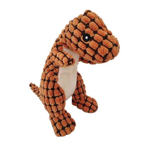 GLOGLOW Hundeplüschtier, Praktisches, Süßes, Interaktives Welpenplüschtier in Dinosaurierform, Bissschutz, Weiches Kau- und Schleifwerkzeug für Mittelgroße und Große Hunde (Orangefarbener von GLOGLOW