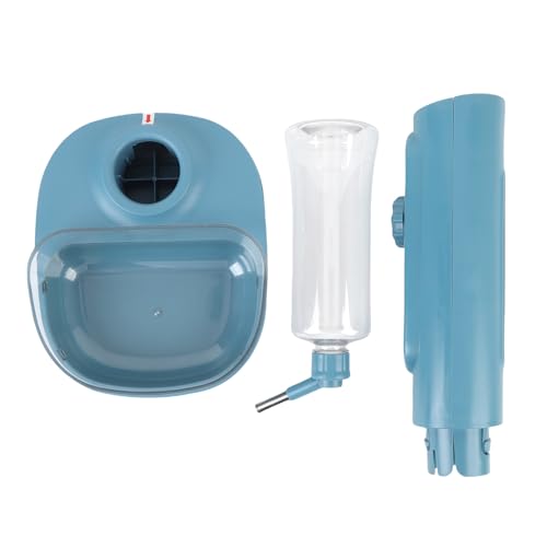 GLOGLOW Hundwasserspender, Praktische Kapazität Haustier Stehwasserspender Feeder Tragbare Automatische Einstellungshöhe Hundestehme Wasser Futtermittel für Zuhause (Blue) von GLOGLOW