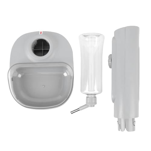 GLOGLOW Hundwasserspender, Praktische Kapazität Haustier Stehwasserspender Feeder Tragbare Automatische Einstellungshöhe Hundestehme Wasser Futtermittel für Zuhause (Gray) von GLOGLOW