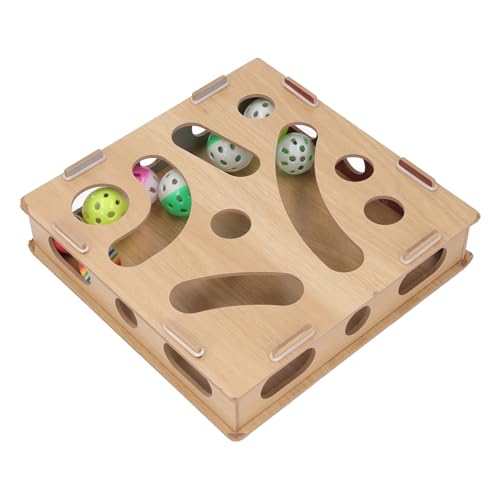 GLOGLOW Interaktive Katzen-Puzzle-Spielzeugkiste, Versteckspiel-Katzenspielzeug mit Glockenball, Geistige und Körperliche Übung, Verbundbrett, Katzenlabyrinth, Spielzeugkiste für GLOGLOW Interaktive Katzen-Puzzle-Spielzeugkiste, Versteckspiel-Katzenspielzeug mit Glockenball, Geistige und Körperliche Übung, Verbundbrett, Katzenlabyrinth, Spielzeugkiste für von GLOGLOW
