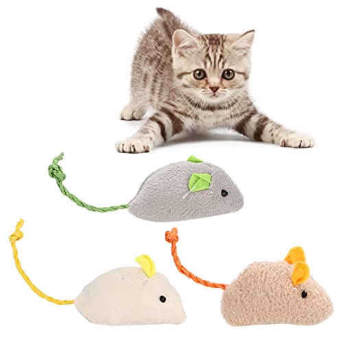 GLOGLOW Katzen-Plüsch-Maus, interaktives Simulations-Plüsch-Maus-Spielzeug, Jagd, Übungs-Kätzchen-Mäuse-Spielzeug für lustiges interaktives Spielen von GLOGLOW