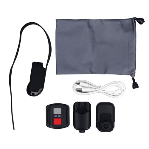 GLOGLOW Katzenhalsband-Kamera, 4K-IPS-Touchscreen, Hunde-Tracker-Halsband, Freihändige Aufnahme, HD-WLAN, Sport-Action-Kamera, Leicht, Magnetischer Clip, Mini-Körper, Kleine Haustierkamera (Black) von GLOGLOW