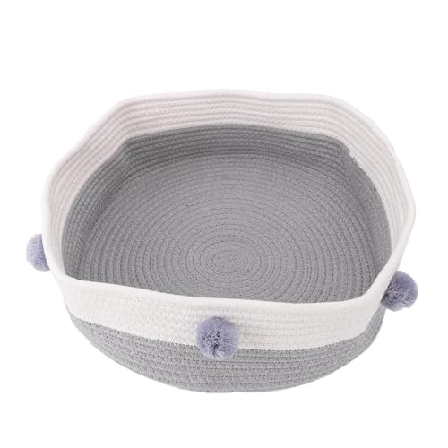 GLOGLOW Katzenkratzerbett, Basketwattestäbchen Handstrick Stilvis Aussehen Robuste Katze Schlafbett Kratzer Matte für Heimische Innenräume (1) von GLOGLOW