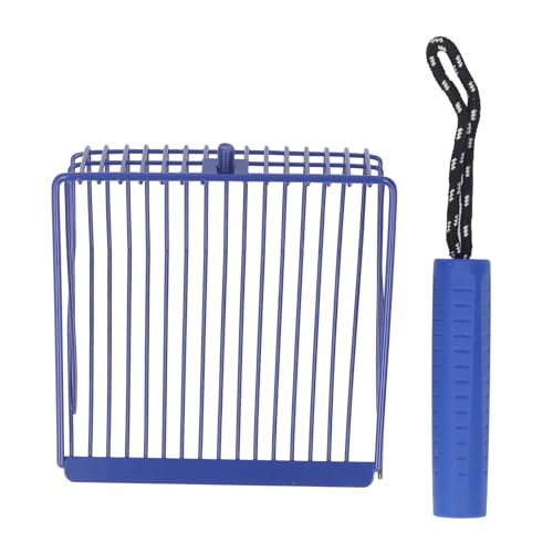 GLOGLOW Katzenstreuschaufel, Metallschaufel, Tiefe Schaufel, Verlängerter Griff, Katzenstreuschaufel, Schnelle Filtration, Katzenklo-Reiniger, Kotsiebung, Kätzchen-Kotheber (Blue) von GLOGLOW