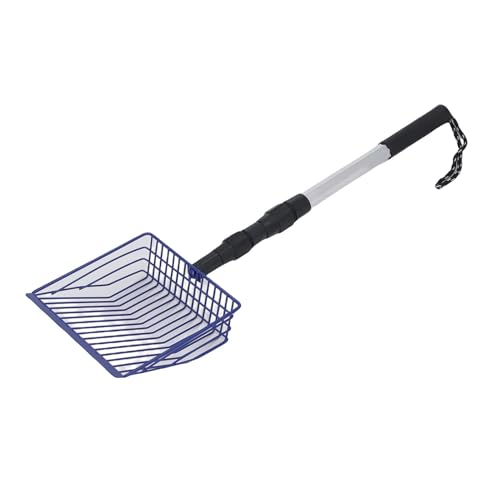 GLOGLOW Metal Chicken Müll Schaufel ， Verstellbarer Nicht -Stick -Schaufel Edelstahl Tiefe Schaufel mit 22,4 Bis 41,7 "Langer Griff für Home Cat Farm Chicken Coop (Blue) von GLOGLOW