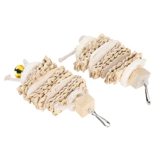 Papageien, Tintenfisch, Knochen, Maishülsen, Luffa, Kauspielzeug, Zerstörbares Kletter-Beißspielzeug für Vogelkäfig-Dekoration, 2 Stück Vogel-Hängespielzeug Papageien, Tintenfisch, Knochen, Maishülsen, Luffa, Kauspielzeug, Zerstörbares Kletter-Beißspielzeug für Vogelkäfig-Dekoration, 2 Stück Vogel-Hängespielzeug von GLOGLOW