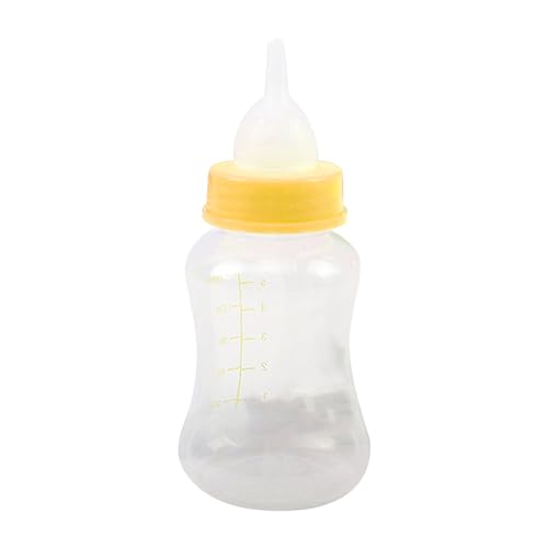 GLOGLOW Pet Nursing Bottle Kit, 150 Ml Tragbares Kätzchen -Flaschen -Kit mit 2 Ersatznippeln Waschbar Wiederverwendbares Weiches Welpe Pflege -Feeder -Set für Welpenkätzchen (Yellow) von GLOGLOW